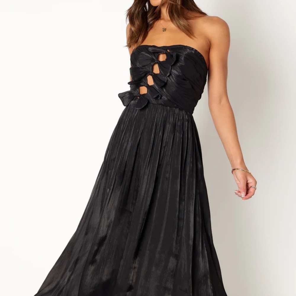 Petal & Pup Mila strapless midi dress black